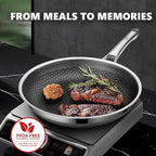 Non Stick Frying Pans 12 inch, Hybrid Frying Pans Nonstick,non stick Stainless Steel Skillets, Dishwasher and Oven-Safe Chef Pan, Induction Compatible Pan, PFOA Free Cookware