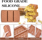 3 Pcs Deep Dubai Chocolate Bar Mold Large Stuffed Silicone Molds for Filling Knafeh Pistachio Chocolate Bar Thick Candy Molds Break Apart (Pyramid Shape)