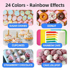 Oil Based Food Coloring,24 Colors Food Coloring Set for Cake Decorating,Chocolate,Baking,Edible Oil Food Dye for Butter,Cookies,Fondant(.20 fl.oz/bottle)