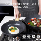 GiPP Ceramic Nonstick Frying Pan - 12 Inch Healthy Non-Toxic Non Stick Skillet Omelette Pans, Induction Compatible Chef Pan, PFAS & PFOA-Free, Dishwasher Safe, Stay Cool Handles