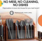Party Solids Silver Plastic Silverware Heavy Duty 300 Pieces Silver Plastic Cutlery Sets, Utensil Sets, 100 Of Each Forks, Knives & Spoons Disposable Cutlery Set, Flatware Set For Party Supplies