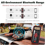 AI Meat Thermometer Wireless, 500ft Long Range Smart Digital Bluetooth BBQ Thermometer for Grilling, Smoker, Oven, Kitchen Cooking (Dual Probe)