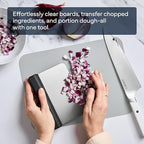 Misen Stainless Steel Bench Scraper - Versatile Food Scraper with Walnut Handle - Ideal for Kitchen, Pastry & Dough - Durable Cutting Board Scraper Tool - Effortless Transfer into Pots & Pans - Black