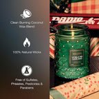 Voluspa Noble Fir Garland, Large Candle Jar, 18oz, Coconut Wax Blend, Christmas Scented Candles for Home, 100 Hour Burn Time, Poured in the USA
