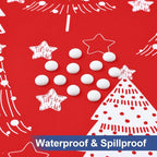 homing Rectangle Table Cloth Cover, Waterproof Polyester Elastic Fitted Tablecloth, Fits for 6 Foot Folding Tables, Washable Table Protector for Christmas, Holiday, Party (Christmas Tree, 30" x 72")