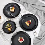 PULOTE 60 PCS Black Plastic Plates - Include 30 Dinner and 30 Dessert Plates, Black Disposable for Party,Birthday & New Year