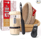 KneadAce Sourdough Starter Kit (24oz Jar, 2xRound Baskets, Gray Bread Lame)