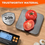 Food Kitchen Scale - TRUDIN Digital Food Weight Grams and Oz,USB Charging,Max.22lb/10kg,1g/0.05oz Accuracy,5 Units with Large Backlit LCD,Waterproof Easy-Clean (Light Silver)