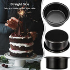 4 Inch Cake Pan Set of 3, Nonstick Smash Cake Pans with 100PCS Parchment Paper for Christmas Birthday, Round Mini Cake Pans Tin for Baking Layer Cakes Small Cheesecake, Straight Side & Dishwasher Safe