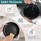 E-far Dutch Oven for Sourdough Bread Baking, 6 Qt Round Enameled Cast Iron Dutch Oven for Homemade Artisan Bread, Dome Lid & Shallow Base, Matte Black Interior & Durable, Oven-Safe to 500℉, White