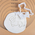 Flycalf Christmas Cookie Cutters Dachshund Shapes with 3D Stamper Fall Holiday PLA Baking Accessories Cutter Molds Gifts for Kids Decorative Party 3" Kitchen Cake Supplies