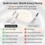 Stainless Steel Fish Spatula Set – Funky Fish Edition, 1 Large Fish Turner + 1 Small Metal Spatula, Ultra Thin Edge for Easy Turning & Flipping, Ergonomic Non-Slip Handle, Dishwasher Safe