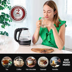 OVENTE Electric Kettle, 1.5L Borosilicate Glass Countertop Water Heater and Boiler for Coffee or Tea, BPA-Free, Auto Shut-Off, Boil-Dry Protection, Removable and Washable Spout Filter, Black KG83B