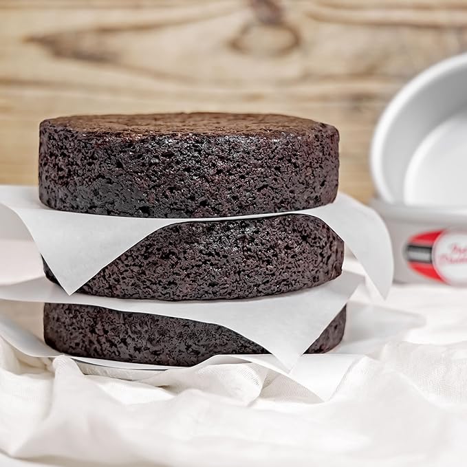 Fat Daddio's Anodized Aluminum 3-Tiered Round Cake Pan Set 3 Inch Depth, 4", 6", 8"