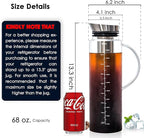 Aquach 68 Oz Cold Brew Coffee & Iced Tea Maker – Airtight Lid for Freshness Up to 2 Weeks, Dishwasher Safe