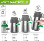 Blockhütte Food Thermos for Adults - 24 oz | Wide Mouth Thermos for Soup with Spork & Brush | Stainless Steel Thermal Lunch Box 14h Hot | Insulated Lunch Containers for Travel, Work, School