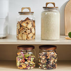 Sweejar Glass Jars for Laundry Room Organization, 90 ounce Laundry Pods Container, Glass Food Storage Jars with Airtight Lid, 1 Pack, Hand Lid