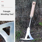 Weed Puller Tool, Manual Stainless Steel Weeding Tool, Triangle Shape for Lawn Vegetable Garden Farm Planting