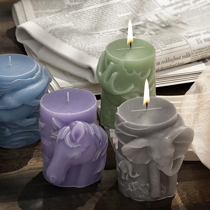 Dolphin Cylinder Animal Resin Casting Silicone Mold for Home Decor & Candle Making Wave Spiral Mold