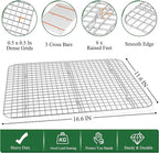 P&P CHEF 17.5 Inch Baking Sheet and Rack Set, Stainless Steel Cookie Sheets Oven Baking Pans Trays with Cooling Racks for Cooking & Roasting, Oven & Dishwasher Safe, (4Pcs)