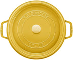 Staub Cast Iron Round Cocotte, Dutch Oven, 5.5-quart, serves 5-6, Made in France, Citron