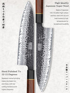 HOSHANHO 5 Pieces Knife Set, Japanese High Carbon Steel Kitchen Knife Sets, Professional Ultra Sharp Chef Knives Set with Ergonomic Rosewood Handle