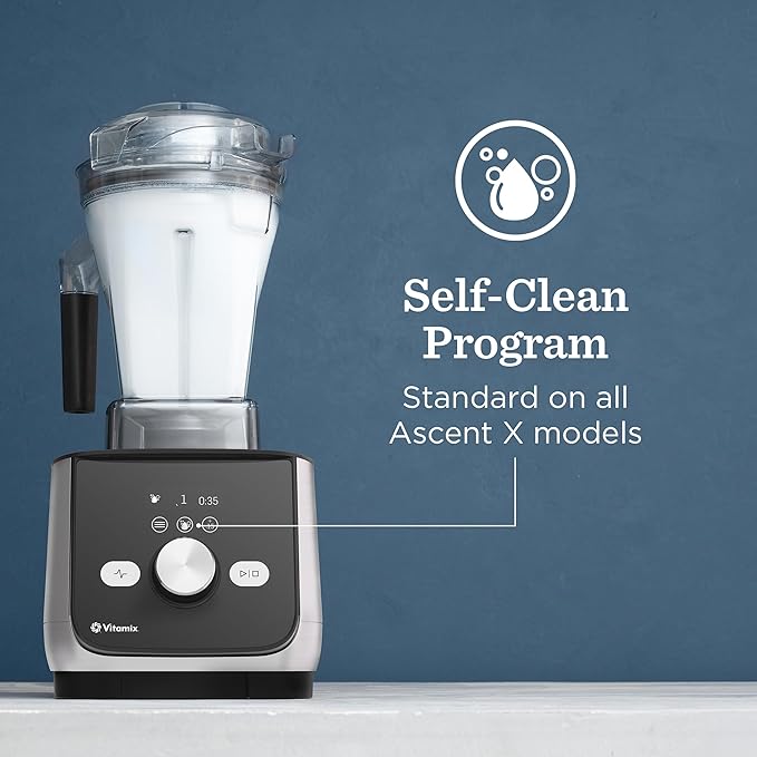 Vitamix Ascent Series X5 Blender with 10 Blending Programs, Self-Cleaning Program, Professional-Grade Blender for Smoothies, Soups and More, Stainless-Steel Blades, 48 Oz Container, Shadow Black
