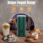 Milk Frother, 4-in-1 Electric Milk Frother and Steamer, Automatic Hot and Cold Foam Maker and Milk Warmer for Coffee, Latte, Cappuccino, Macchiato, Hot Chocolate(Dark Green)