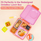 Silicone Dips Containers Compatible with OmieBox, 4 Pack Salad Dressing Container To Go for Most Bento Lunch Box, Small Snack Condiment Container with Lids for kids
