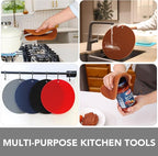 Joyhalo Trivets for Hot Dishes - Hot Pads for Kitchen, Silicone Pot Holders for Hot Pots and Pans, Silicone Mats for Kitchen Countertops, Table, Flexible Easy to Wash and Dry, Brown