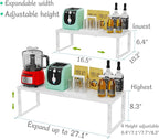 Adjustable Expanable Stackable Spice Rack Shelf Pantry Storage Organizer for Kitchen Cabinet,Countertop,Bathroom and More.Space is no Longer Limited(3Packs/White/Large)