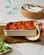 Caraway Nonstick 9” x 6.5” Small Rectangle Baking Pan Duo – Non-Toxic, PTFE & PFOA Free – Aluminized Steel Core – Deep Ceramic Baking Pan for Casseroles, Lasagna & More - White