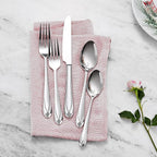 KEAWELL Premium Astra 4-Piece 6.4 inch Spoon Set – Mirror-Finished 18/10 Stainless Steel with Diamond-Faceted Handles Dishwasher Safe for Modern Dining (4, Teaspoons)