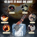 Dream Reach Meat Cleaver Heavy Duty Bone Chopper High Carbon Bone Cutting Knife Hand Forged Butcher Knife with Cover for Kitchen Outdoor BBQ