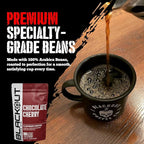 Blackout Coffee Chocolate Cherry Flavored Ground Coffee – Medium Roast, Smooth Taste, Guilt-Free Indulgence – Freshly Roasted 12oz Pouch, American Made