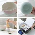 TEANAGOO Matcha Whisk Set Pink,Ceremony Matcha Set Kit Grident Pink,Matcha Tea Set for Making Breakfast/Latte,7 Pcs Matcha Whisk Set and Bowl with All Accessories,Gift for Family/Friend