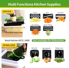 18-in-1 Vegetable Chopper Mandoline Slicer for Kitchen, Food Chopper with Container, Veggie Cutter, Onion Mincer Tomato Dicer, Fruit Slicer Spiralizer, Cheese Grater, Kitchen Gadgets House Essentials