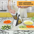 Safe Mandoline Slicer for Kitchen, Vegetable & Food Cutter, Thickness Adjustable 0.1-8 mm. Easy to Clean, Storage, Kitchen Faster Slice Artifact (Only Slice) (Gray)