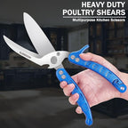 Kitchen Shears Heavy Duty Poultry Shears Meat Cutting Dishwasher Safe and Stainless Food Kitchen Scissors for Chicken Turkey Thanksgiving,Blue