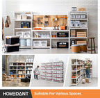 HOMEDANT 5 Tier White Storage Shelves Adjustable Laminated Boltless Garage Metal Shelving Unit Heavy Duty Utility Rack Shelf Warehouse Pantry Closet Kitchen 35.9" W x 16.2" D x 71.3" H White 2Pack