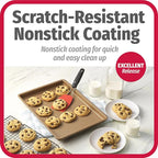 GoodCook BestBake Nonstick 10" x 15" Textured Carbon Steel Cookie Sheet, Medium Baking Tray, Scratch-Resistant Bakeware, Even Heating, Durable Bronze Nonstick Baking Sheet
