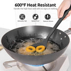 U-Taste 600ºF Heat Resistant Wok Spatula: 13.76" Long, 3.63" Wide Silicone Cooking Utensils with Flexible Edge & Sturdy Core, for Kitchen Stir Fry, Serving, Scoop, Non-Stick Pan, Carbon Steel (Black)