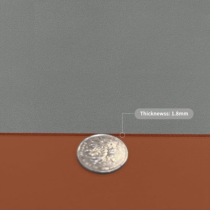 Leather Dresser Cover,1.8mm Thick,14x90 Inch,Dresser Protector Top,Dresser Top Protector,Dresser Cover Top,Dresser Top Cover,Dresser Cover Top for Bedroom.(Brown+Gray,14x90)