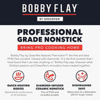 GreenPan x Bobby Flay 2 Piece- 8” and 10” Nonstick Frying Pan Skillet Set, PFAS-Free Diamond Ceramic, Induction Suitable, Stay-Cool Silicone Handle, Easy Clean Dishwasher & Oven Safe, Graphite