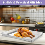 E-far Large Baking Sheet with Wire Rack (2 Pans + 2 Racks), 20 x 14 Inch Stainless Steel Cookie Pans Tray & Cooling Rack for Baking, Non Toxic & Heavy Duty & Rust Free, Oven & Dishwasher Safe
