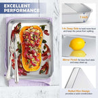 9 Inch Baking Sheet Pan with Rack Set, Joyfair Stainless Steel Toaster Oven Pans Tray & Cooling Racks for Cookie/Jelly Roll/Bacon/Meat, Commercial Metal & Rust-free, Dishwasher Safe