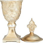 Deco 79 Polystone Solid Decorative Jars, 7" x 7" x 19", Gold