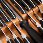 Homemaid Living In Drawer Knife Block Bamboo, Holds 16 Knives + Knife Sharpener Slot, Knife Organizer for Kitchen Drawer, Knife Drawer Organizer, Drawer Insert, Drawer Knife Holder (2" tall, 17" deep)