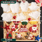 Flycalf Christmas Cookie Cutters Pajamas Set of 4 with Plunger Stamps Holiday PLA Baking Accessories Cutter Molds Gifts Decorative Party 3.5" Kitchen Cake Supplies