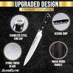 SliceElite Slice Series 8 Inch Carving Knife High Carbon German Stainless Steel Pakkawood Handle Brisket Slicer Chopper BBQ Chef Sharp Fruit Vegetable Butcher Kitchen Cutting Meat Tool Gift Precision